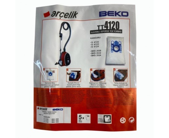 Arçelik-Beko s4120 4122 4124 orjinal toz torbası 