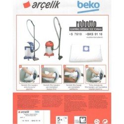 Arçelik  BEKO S 7610 Robotto Süpürge Toz Torbası 5 Adet ORJİNAL ÜRÜN