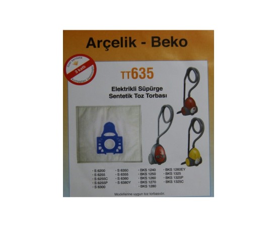 ARÇELİK TT635  TOZ TORBASI PAKET İÇİ 5 ADET