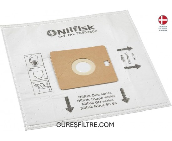 NILFISK COUPE ONE COUPE NEO  SMS TOZ TORBASI PAKET İÇİ 5 ADET