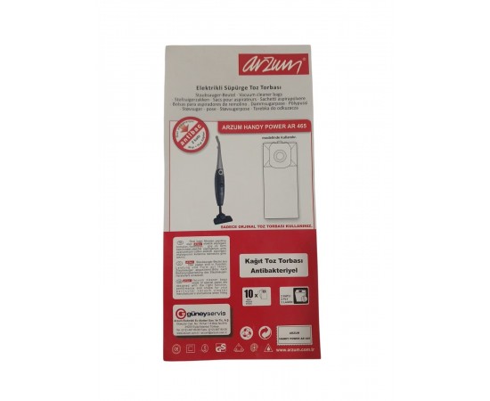 ARZUM HANDY POWER AR-465 ORİJİNAL KAĞIT TOZ TORBASI PAKET İÇİ 10 ADET 