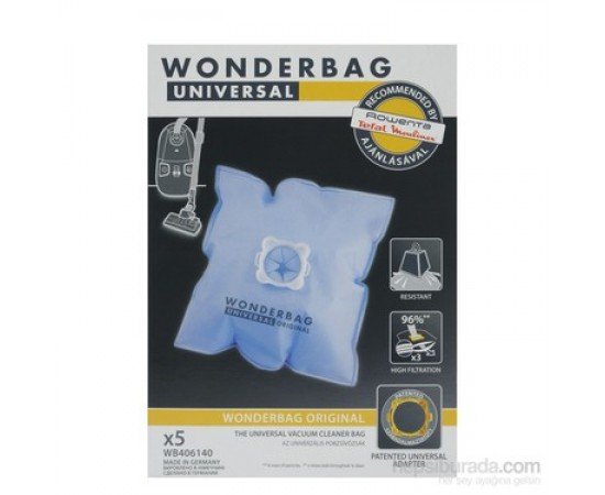 ROWENTA KUTULU Wonderbag Universal Orjinal Toz Torbası 5 ADET ROWENTA KUTULU Wonderbag Universal Orjinal Toz Torbası 5 ADET